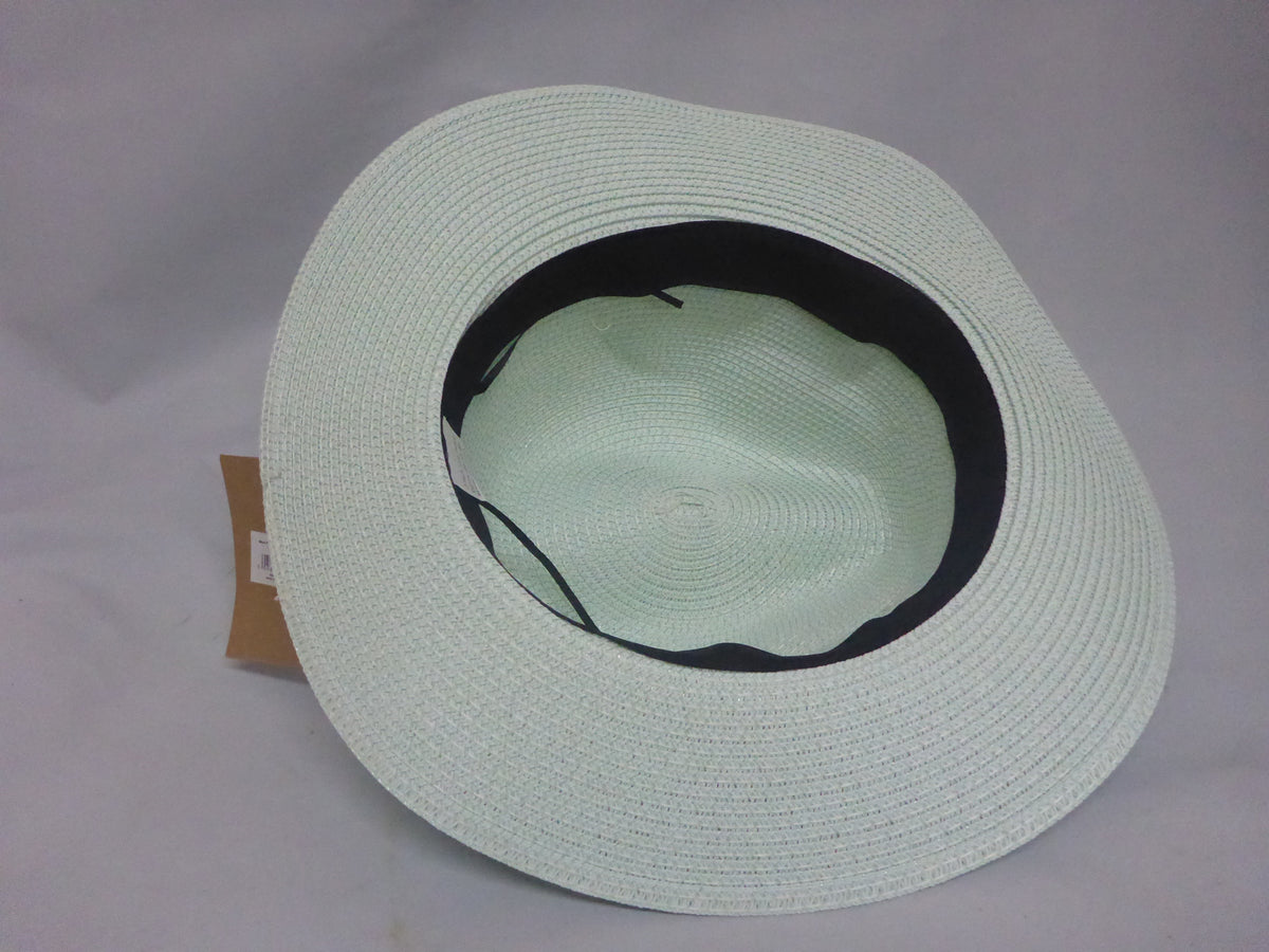 Black Ginger Panama Hat Foldable Roll Up + Travel Bag - Mint Green