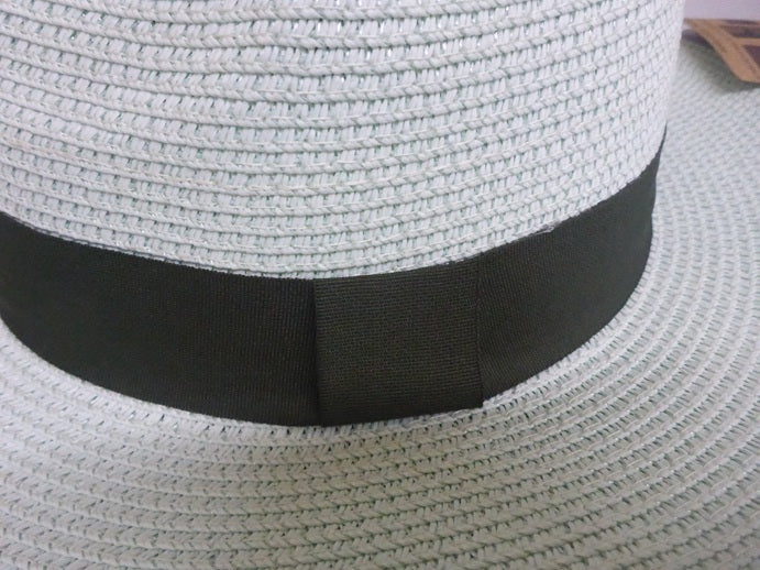 Black Ginger Panama Hat Foldable Roll Up + Travel Bag - Mint Green