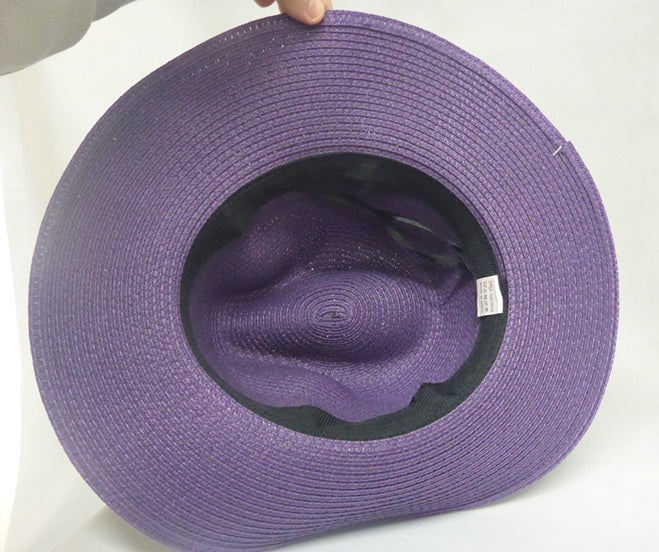 Black Ginger Regal Purple Foldable Panama Hat with Travel Bag 57cm
