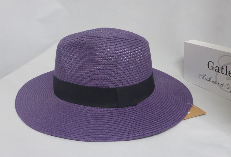 Black Ginger Regal Purple Foldable Panama Hat with Travel Bag 57cm