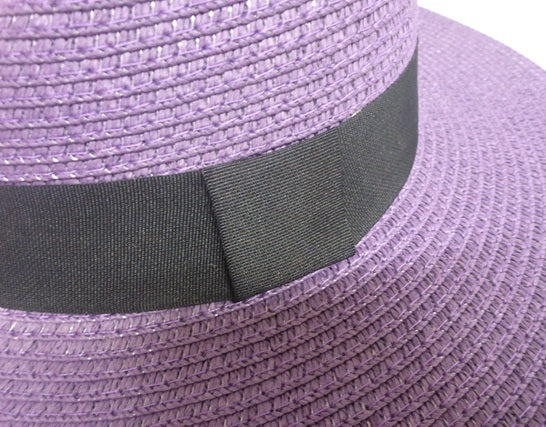 Black Ginger Regal Purple Foldable Panama Hat with Travel Bag 57cm