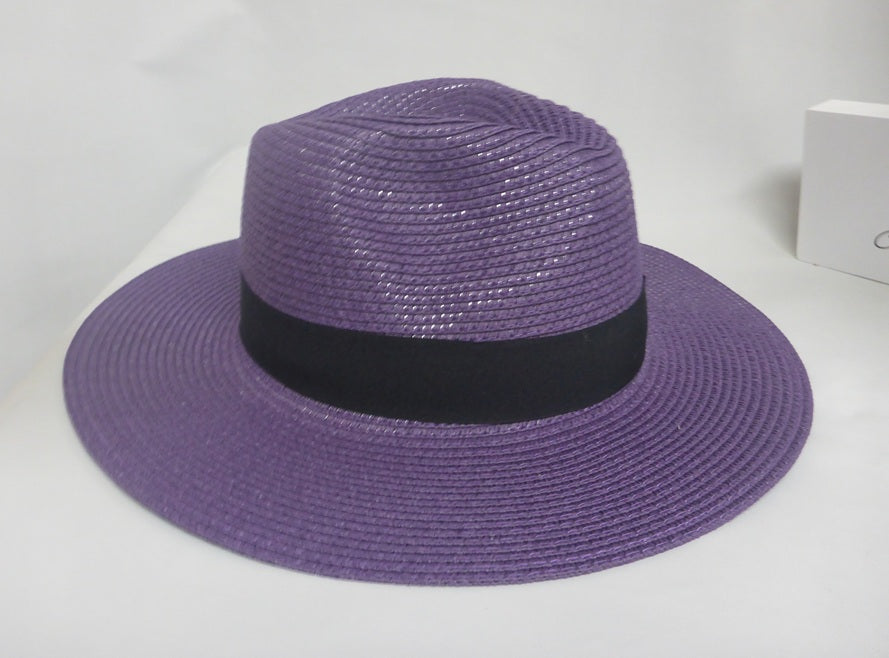 Black Ginger Regal Purple Foldable Panama Hat with Travel Bag 57cm