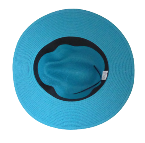 Black Ginger Panama Hat Foldable Roll Up + Travel Bag - Royal Blue