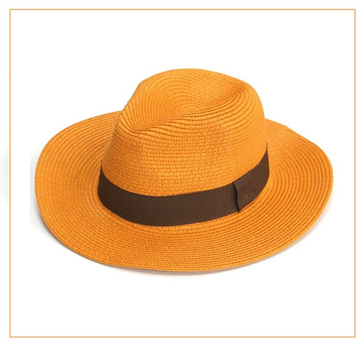 Black Ginger Panama Hat Foldable Roll Up + Travel Bag Mustard Yellow