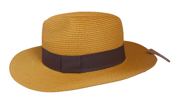 Black Ginger Panama Hat Foldable Roll Up + Travel Bag Mustard Yellow