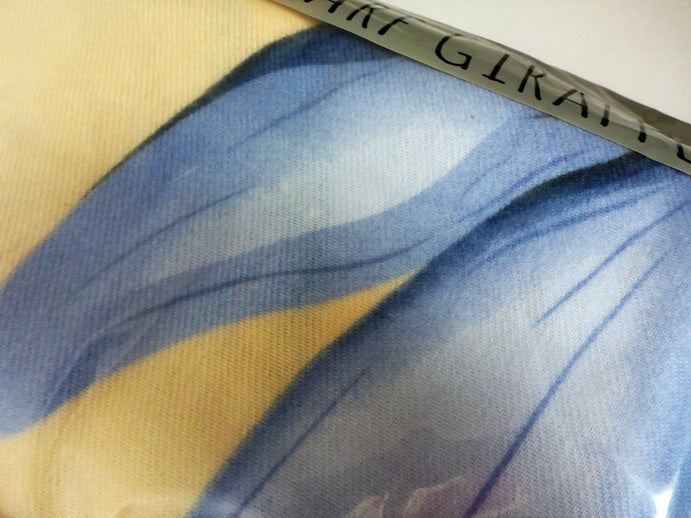 Black Ginger Magnolia Pashmina Style Scarf Mustard & Grey 180cm x 70cm