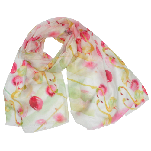 Black Ginger Sines Abstract Flamingo Scarves Pink & Blue Set of 2