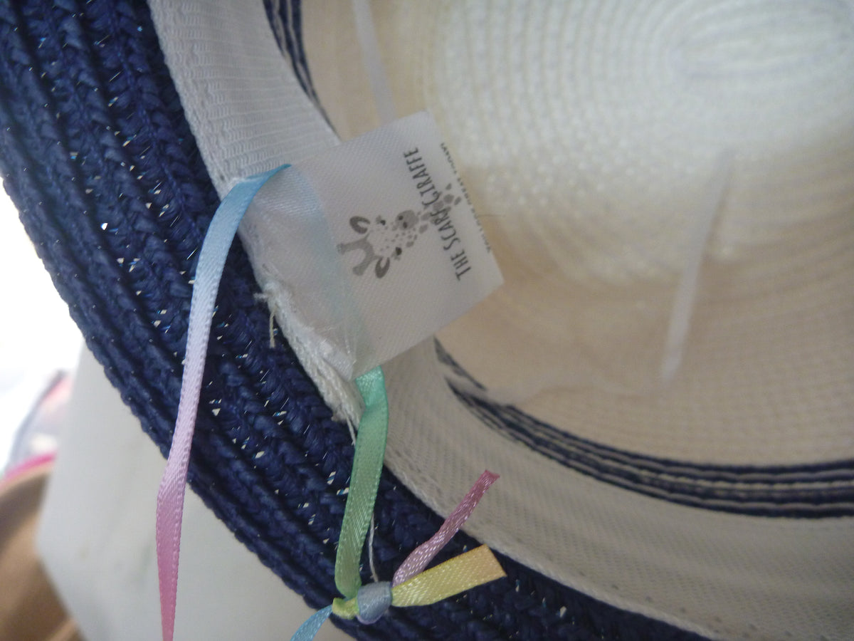 Black Ginger Trilby Foldable Hat  + Travel Bag - Blue to White Gradient