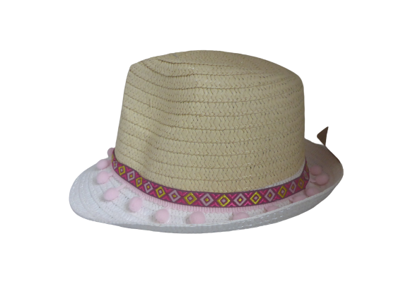 Black Ginger Trilby Foldable Hat  + Travel Bag - Pom Pom Adult