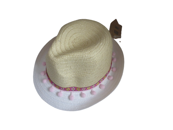 Black Ginger Trilby Foldable Hat  + Travel Bag - Pom Pom Adult