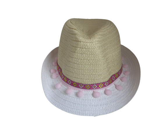 Black Ginger Trilby Foldable Hat  + Travel Bag - Pom Pom Adult