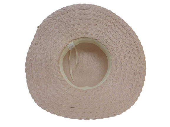 Black Ginger Foldable Wide Brim Sun Hat Beaded Pink with Bow & Travel Bag