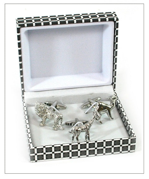 Black Ginger Wild Animal Cufflink Set | 3 Designs in a Gift Box