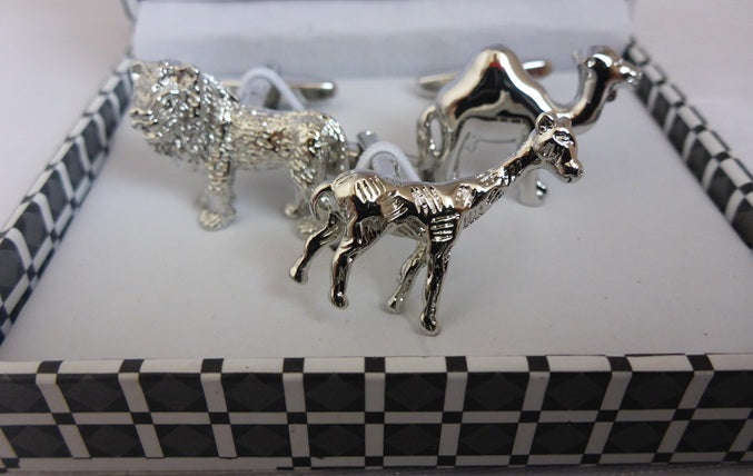Black Ginger Wild Animal Cufflink Set | 3 Designs in a Gift Box