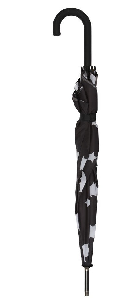 Gothic Halloween Large Stick Umbrella - Bat & Stars / Spider Web Designs