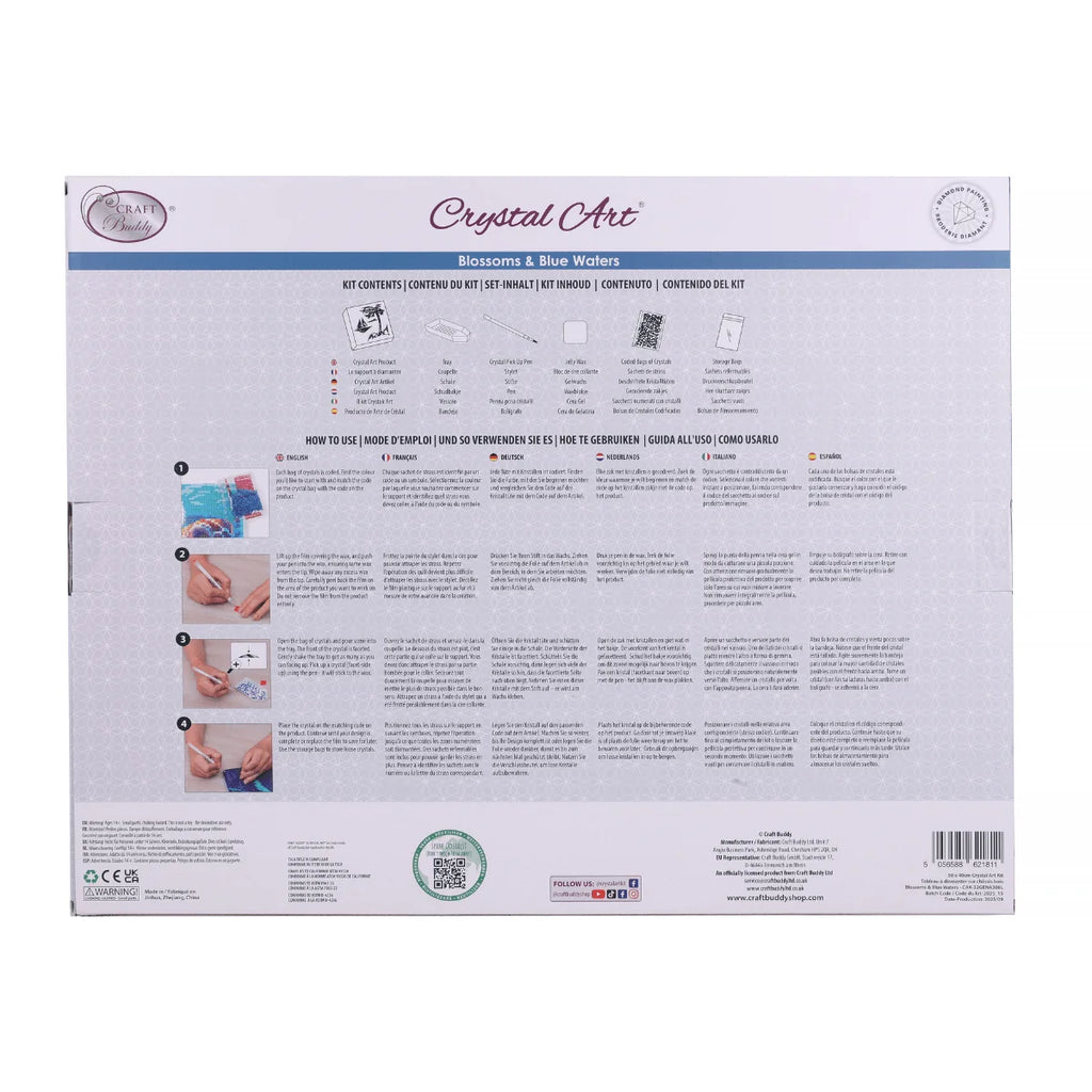Craft Buddy Blossoms & Blue Waters Crystal Art Canvas Kit 40 x 50cm