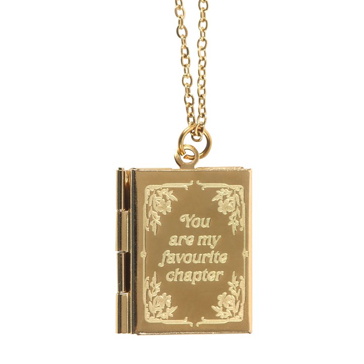 Book Club Gold Tone 3D Book Shaped Jewellery Set | Necklace & Earrings Gift Box