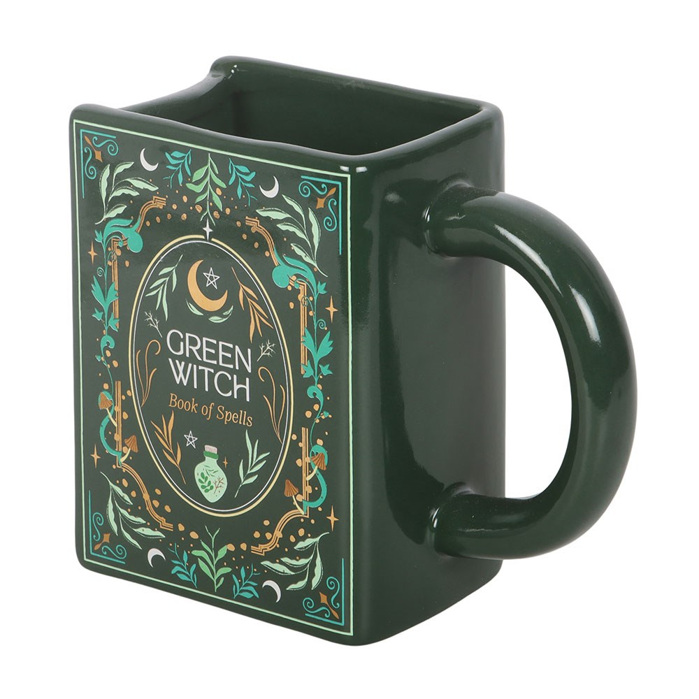 Green Witch Book of Spells Book Shaped Ceramic Mug | The Gothic Book Club | Something Different (Copy)