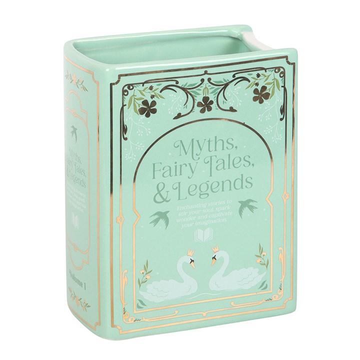 Something Different Book Club Myths Fairy Tales & Legends Green Ceramic Book Flower Vase