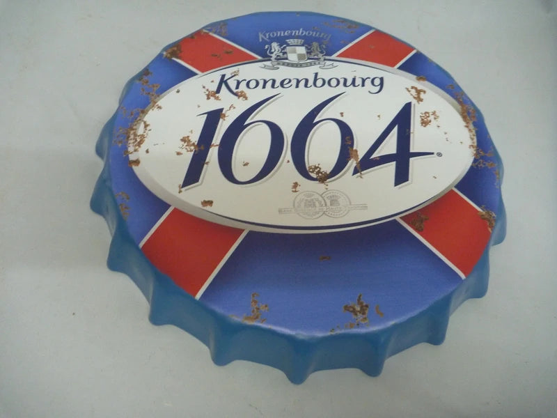 Kronenbourg Retro Metal Bottle Cap Wall Sign – Bar & Man Cave Decor