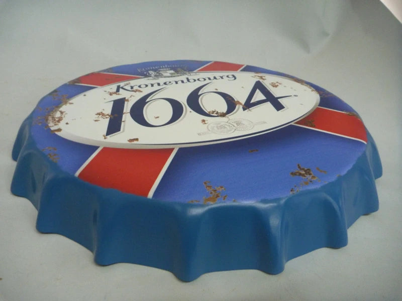 Kronenbourg Retro Metal Bottle Cap Wall Sign – Bar & Man Cave Decor