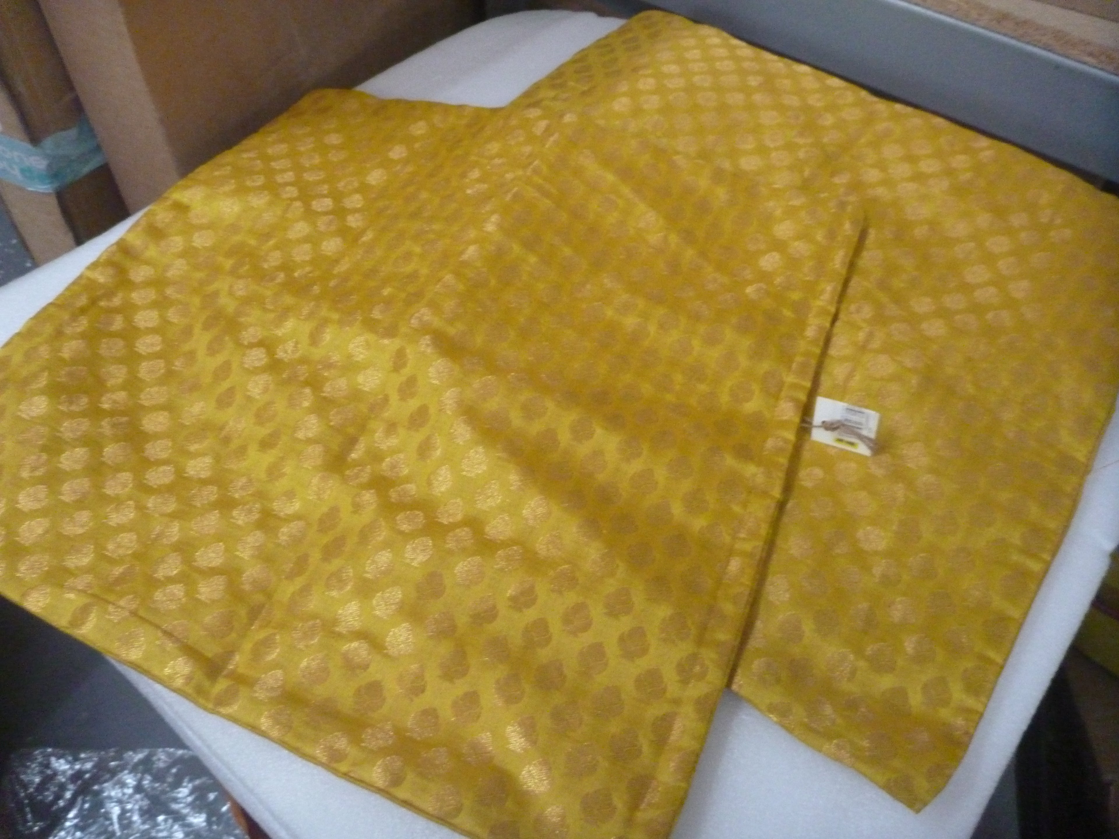 Shared Earth Brocade Cushion Cover Yellow Set of 2 40x40cm - Preloved