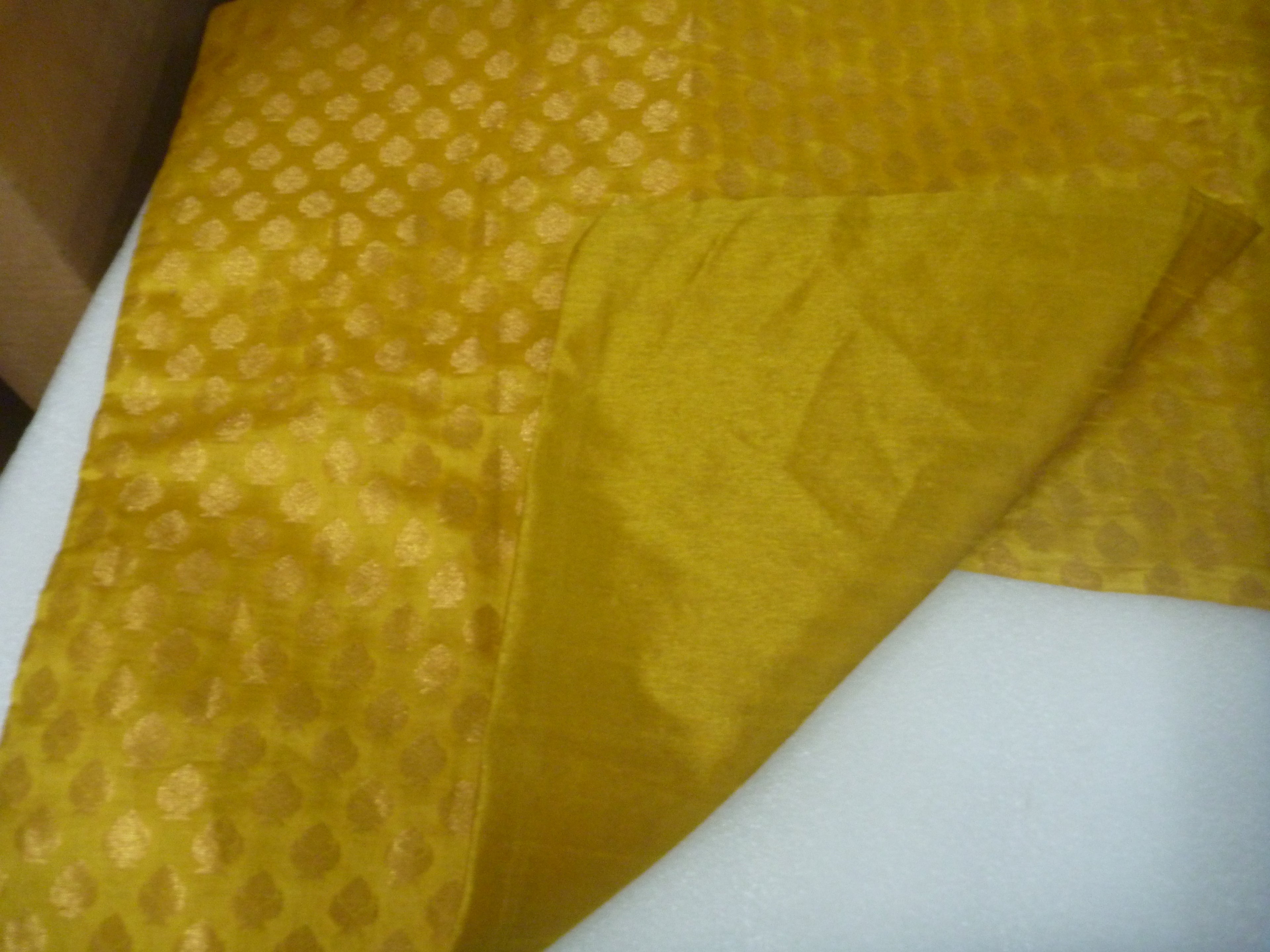 Shared Earth Brocade Cushion Cover Yellow Set of 2 40x40cm - Preloved