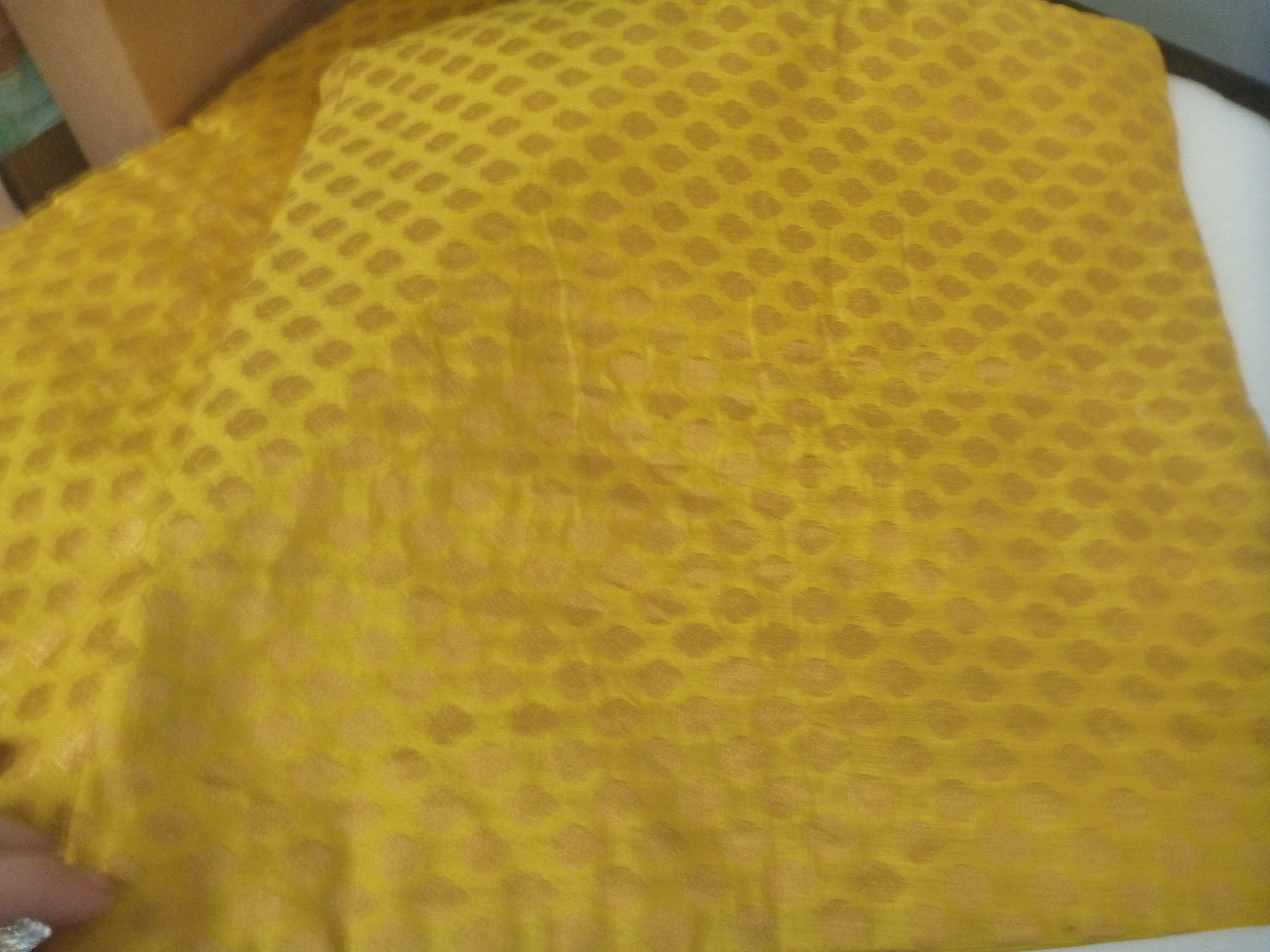 Shared Earth Brocade Cushion Cover Yellow Set of 2 40x40cm - Preloved