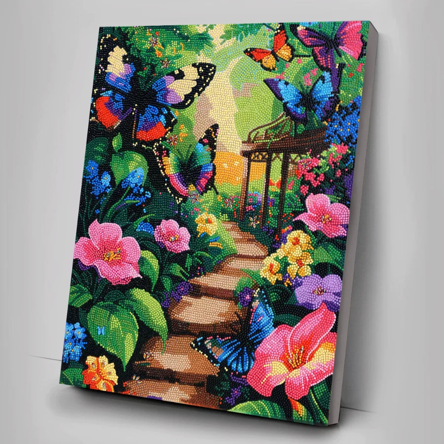 Butterfly Lane Crystal Art Canvas Kit | 40 x 50cm | Craft Buddy
