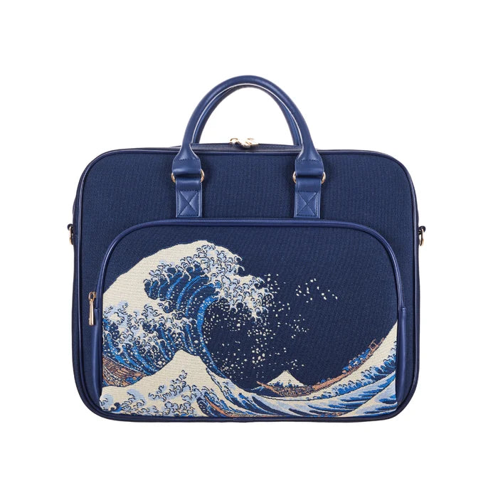 Signare Tapestry Computer Laptop & Shoulder Bag - The Great Wave