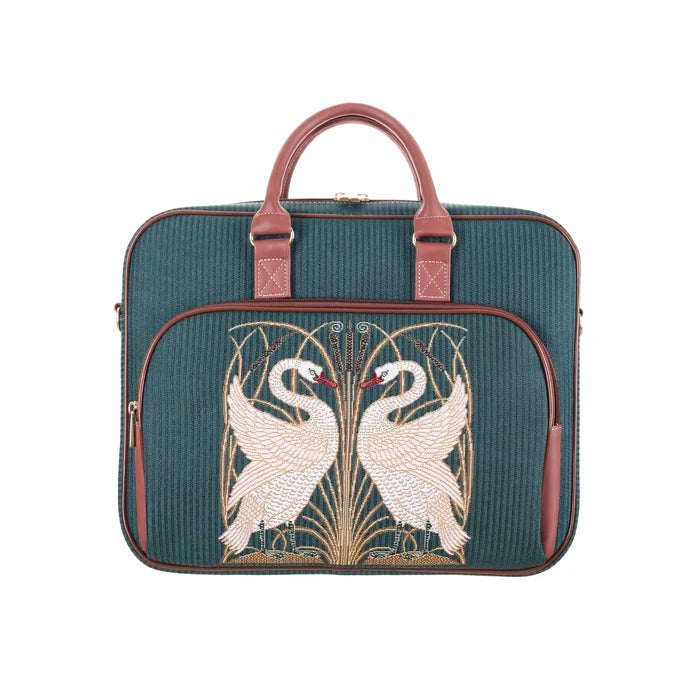 Signare Tapestry Computer Laptop & Shoulder Bag - Walter Crane Swans