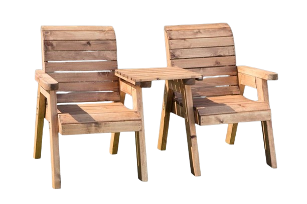 Handcrafted 2-Seater Garden Love Seat | Wooden Patio Bench, Made in UK