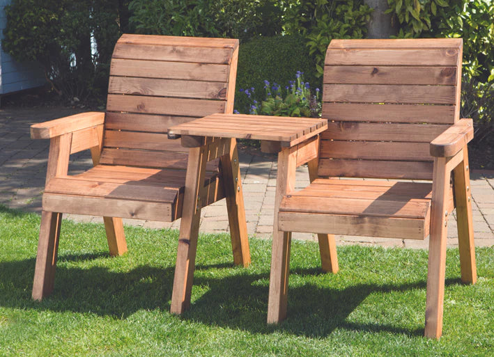 Handcrafted 2-Seater Garden Love Seat | Wooden Patio Bench, Made in UK