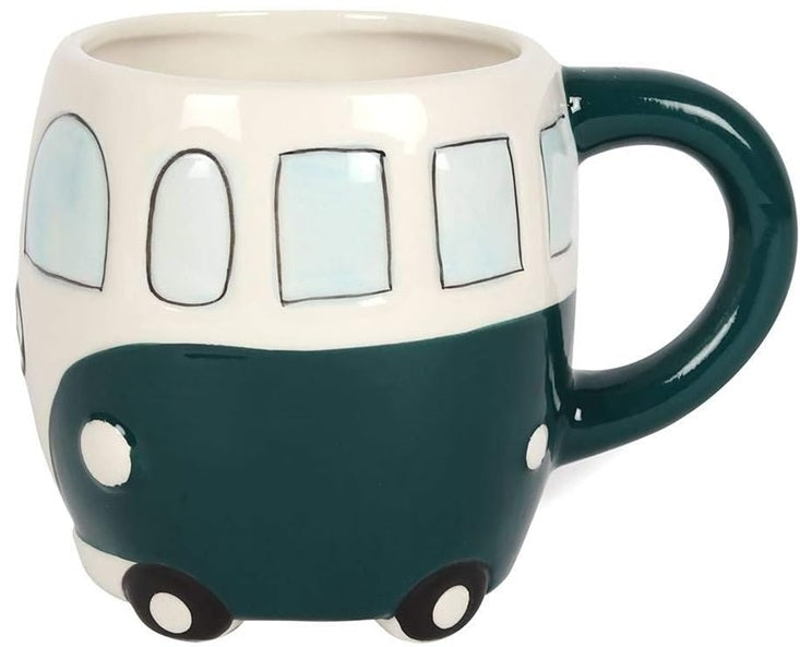 Something Different Retro Peace Bus Campervan Ceramic Mug | Dark Green