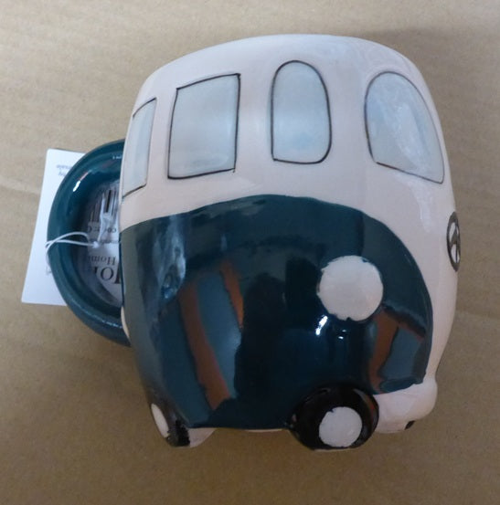 Something Different Retro Peace Bus Campervan Ceramic Mug | Dark Green