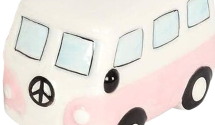 Retro Camper Van Salt & Pepper Shaker Set – Pink & White Ceramic Cruet