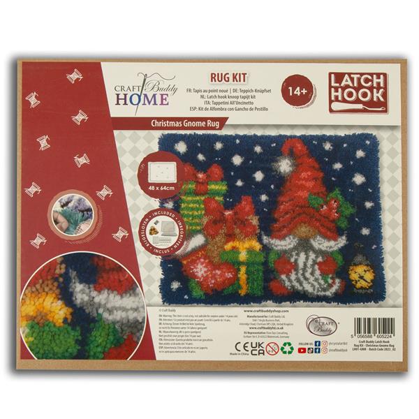 Craft Buddy Christmas Gnome Latch Hook Rug Kit