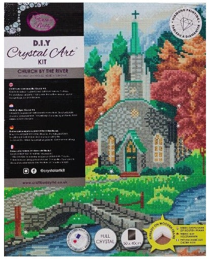 Craft Buddy Church by the River Crystal Diamond Art Canvas Kit 40 x 50cm
