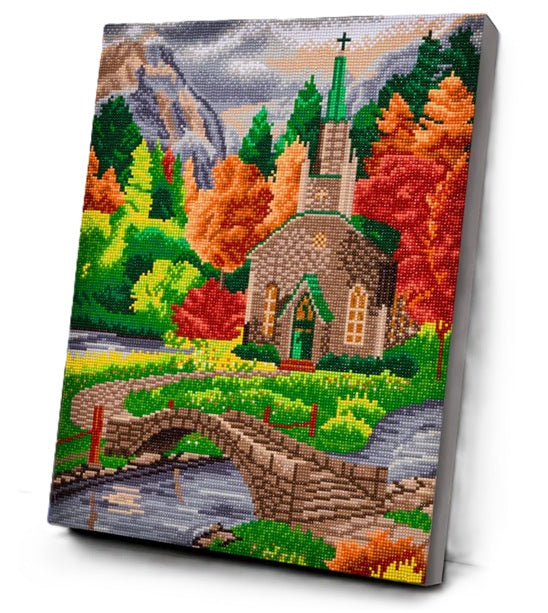 Craft Buddy Church by the River Crystal Diamond Art Canvas Kit 40 x 50cm