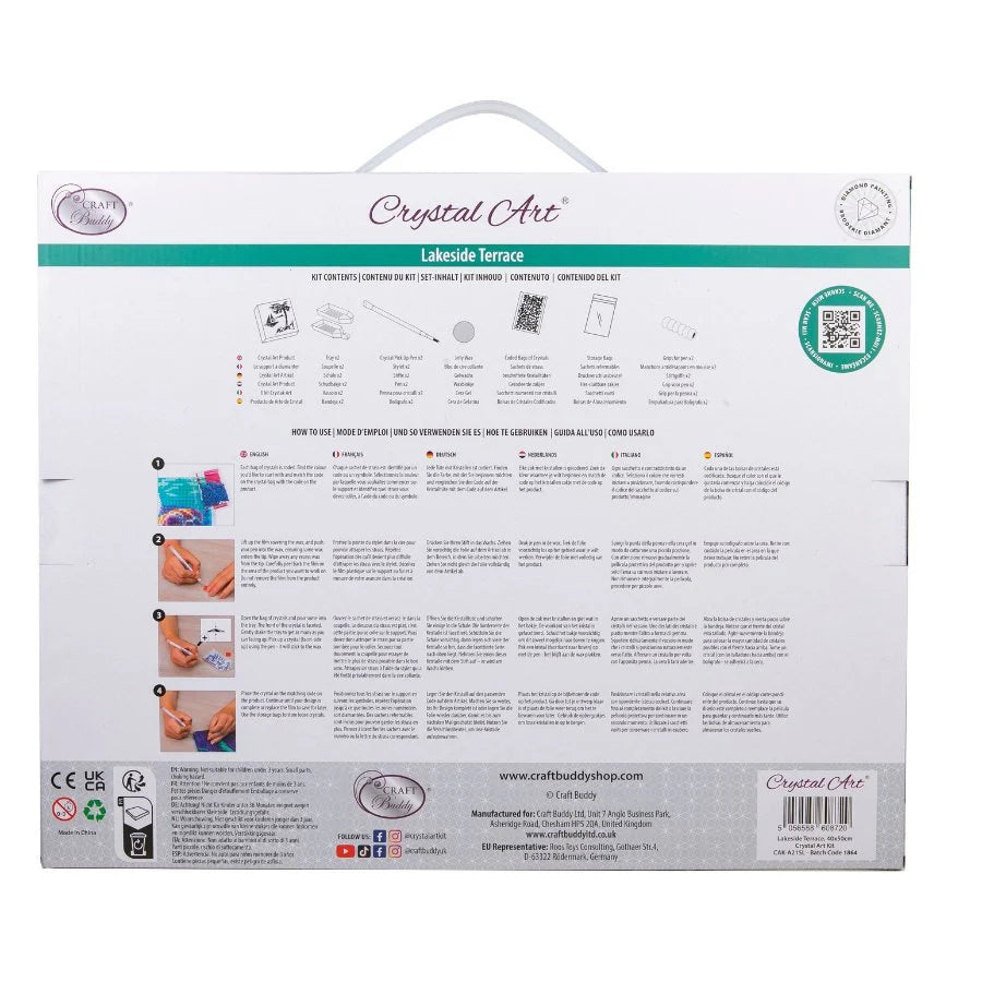 Coastline Crystal Art Canvas Kit | 40 x 50cm | Craft Buddy
