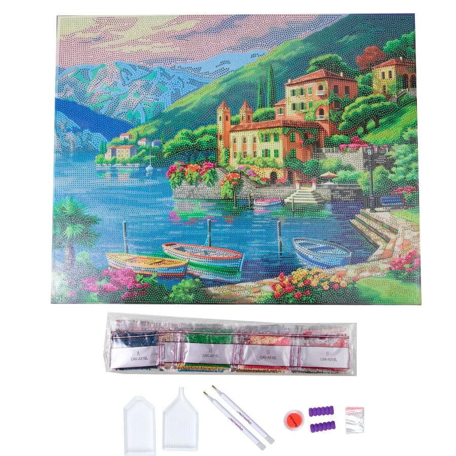 Coastline Crystal Art Canvas Kit | 40 x 50cm | Craft Buddy