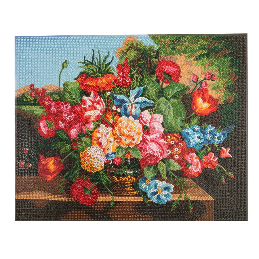 Craft Buddy Countryside Flowers Crystal Art Canvas Kit 40 x 50cm