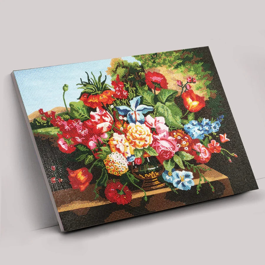 Craft Buddy Countryside Flowers Crystal Art Canvas Kit 40 x 50cm