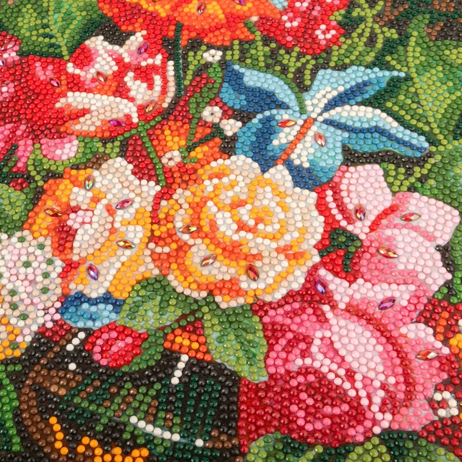 Craft Buddy Countryside Flowers Crystal Art Canvas Kit 40 x 50cm