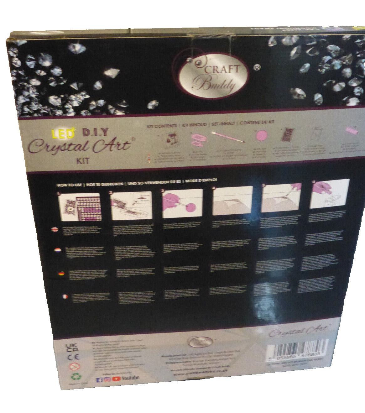 Craft Buddy Heart of the Storm Owl LED Light-Up Crystal Art Canvas Kit 40 x 50cm