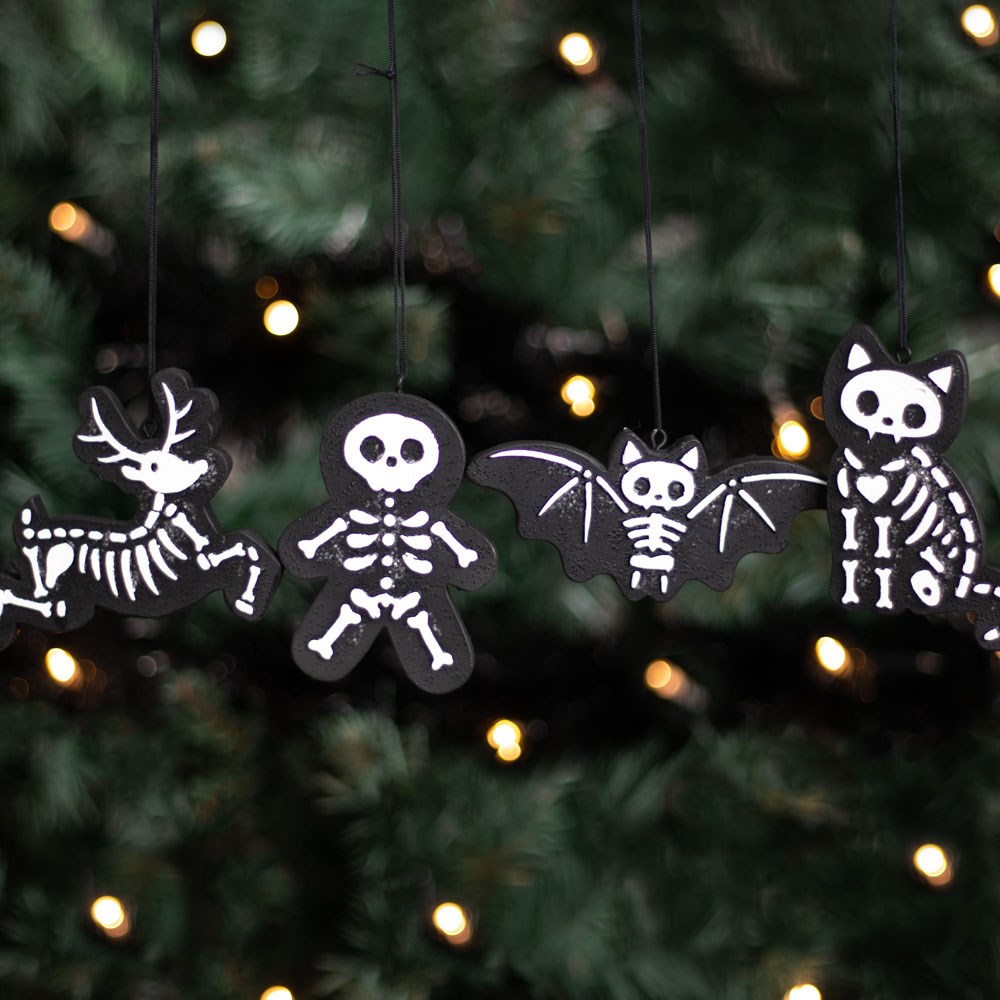 Something Different Gothic Skeleton Gingerbread Christmas Decorations Set of 4 | Creepmas Ornaments (Copy)