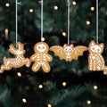 Something Different Gothic Skeleton Gingerbread Christmas Decorations Set of 4 | Creepmas Ornaments