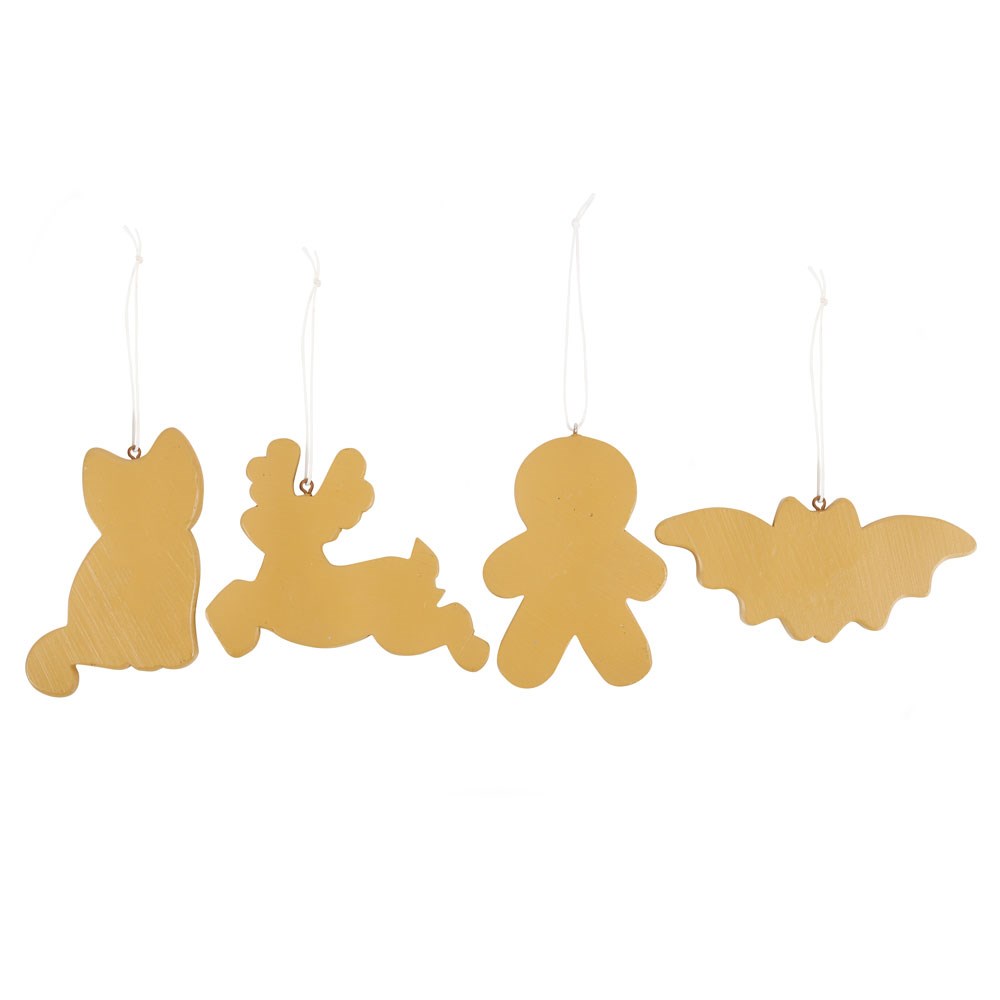 Something Different Gothic Skeleton Gingerbread Christmas Decorations Set of 4 | Creepmas Ornaments