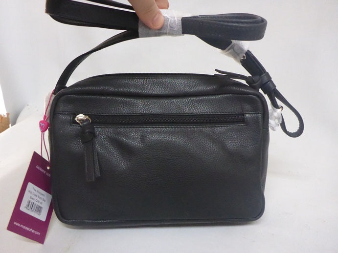 Mala Leather The Woolpack Black Midi Crossbody Bag