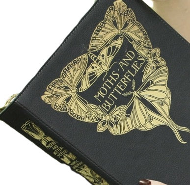 Well Read Book Large Cross Body Shoulder Bag - Mary C Dickerson - Moths and Butterflies